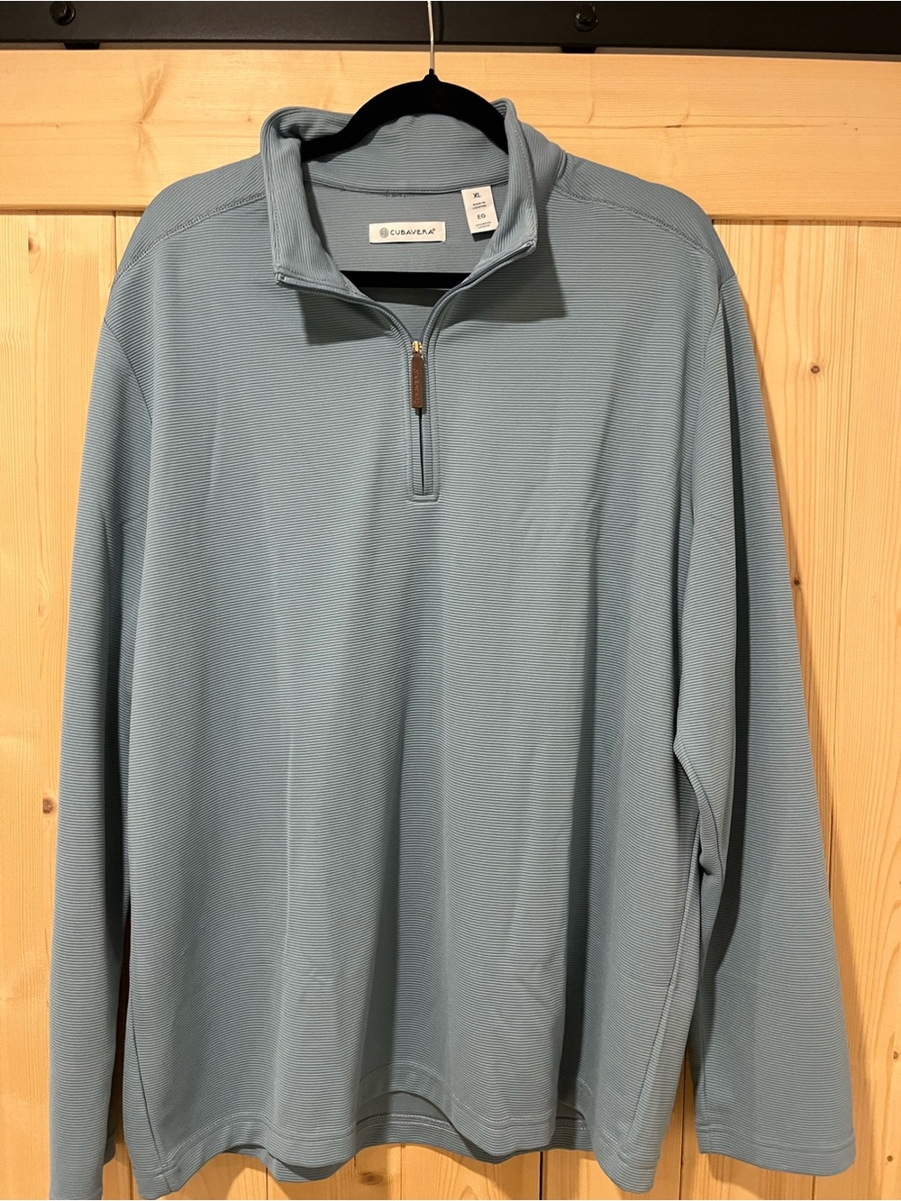 Cubavera Light Blue Ribbed Zip-Front Pullover XL - Picture 2 of 8